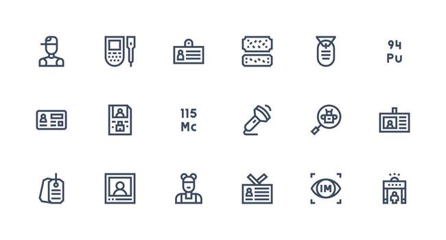 identificación presentando 18 íconos en fuerte carrera línea diseño rápido acceso íconos para ui desarrollo vector