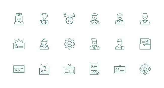 Minimal Line Icons from Personnel Set with 18 Vectors Icon Set for Web
