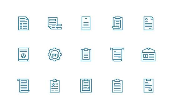 Guidelines Set with 15 Regular Line Icons Compact Icon Set vector