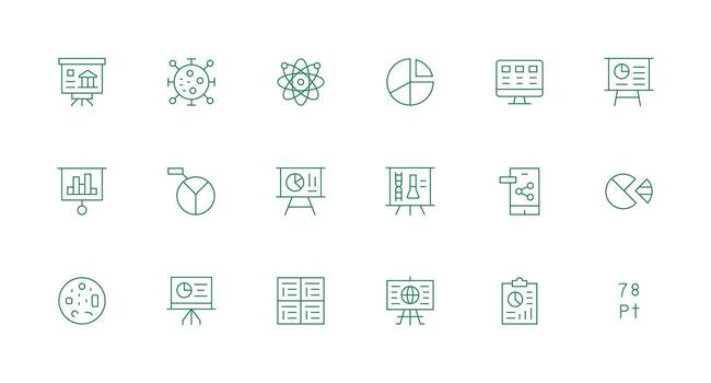 Infographic Icon Set with 18 Minimal Line Graphics UI-Ready Icon Collection vector