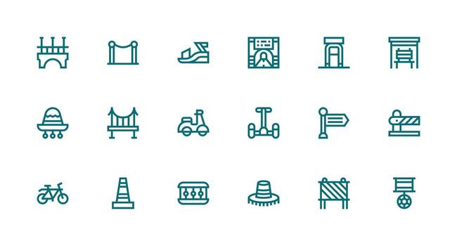 Pedestrian Icon Collection with 18 Strong Stroke Line Designs Icons Built for Visual Consistency Pack vector