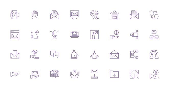 32 Icons for Receive in Thin Line Format Neatly Designed Icons for Web Platforms vector