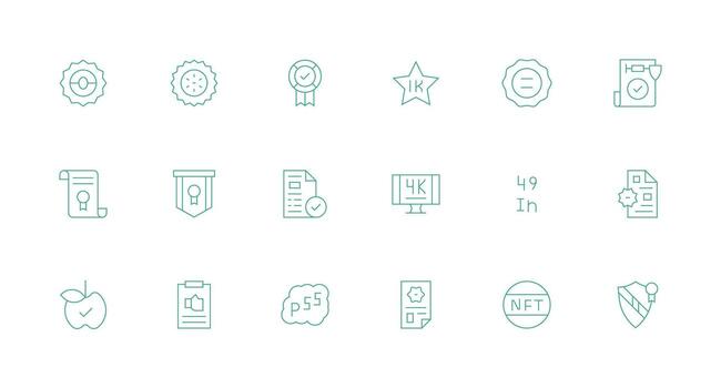 estándar icono colección con 18 mínimo línea diseños pulcramente diseñado íconos para web plataformas vector