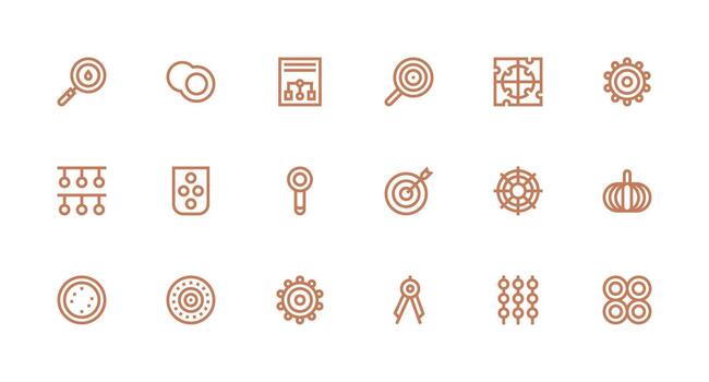 18 Strong Stroke Line Icons for Circles Graphics Neatly Designed Icons for Web Platforms vector