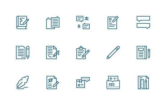 15 Regular Line Vectors for Annotation Theme Digital Icon Collection