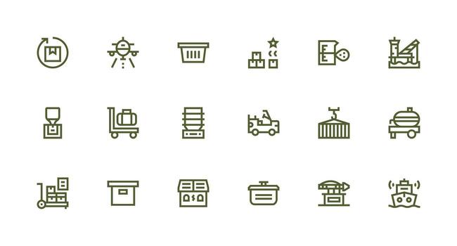 18 Strong Stroke Line Style Icons from Shipping Collection Well-Structured Icons for Creative Use vector