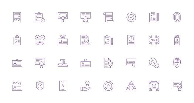 Verification featuring 32 Icons in Thin Line Design Icon Set for Web vector