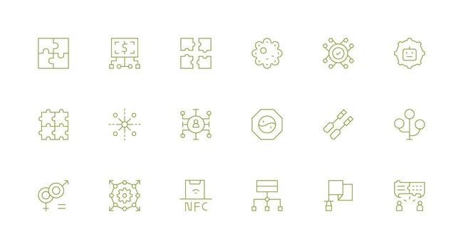 18 Minimal Line Icons for Integration Graphics Standard Icon Pack vector