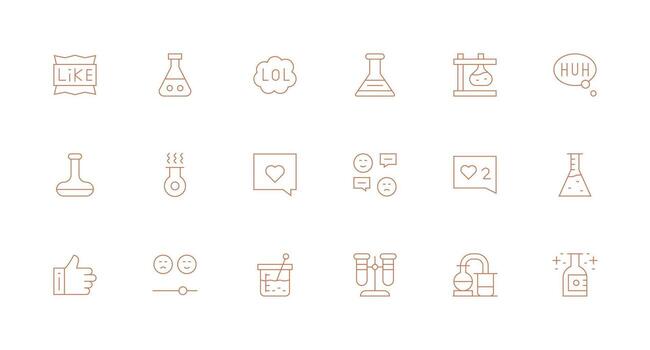 18 Minimal Line Icons for Reaction Graphics Icons Built for Visual Consistency Pack vector