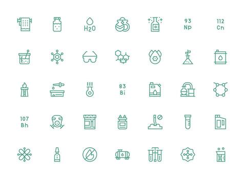 Regular Clean Line Icons from Chemical Set with 35 Vectors Minimal Icon Set for Interface Projects