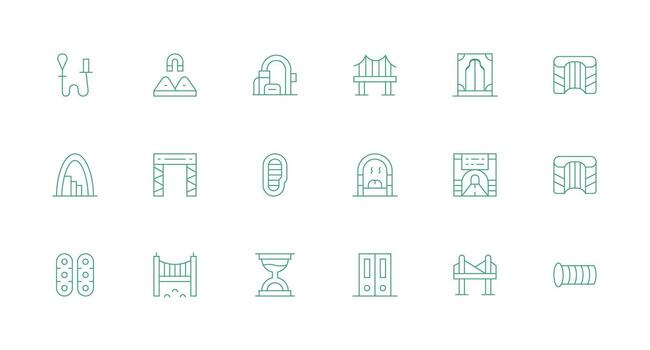 18 mínimo línea estilo íconos desde paso colección funcional icono serie vector