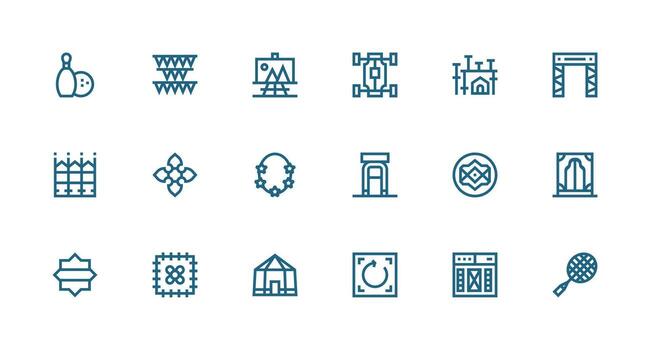 18 fuerte carrera línea estilo íconos desde marco colección pulcramente diseñado íconos para web plataformas vector