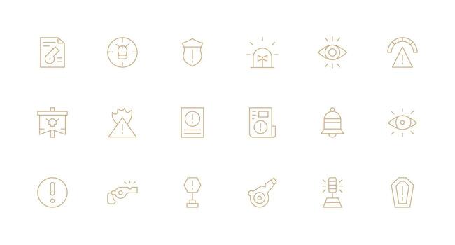Minimal Line Icons from Attention Set with 18 Vectors Reusable Icon Set