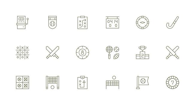 Lose Visual Pack containing 18 Minimal Line Icons Interface Icons for Daily Use vector