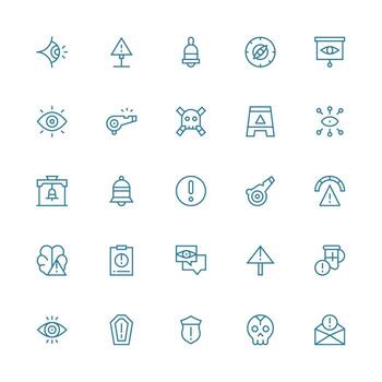 Medium Stroke Outline Icons from Attention Set with 25 Vectors Customizable Icon Series for Mobile Screens