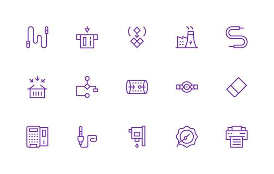 regular línea estilo salida íconos con 15 vectores limpiar icono conjunto icono paquete para ui proyectos
