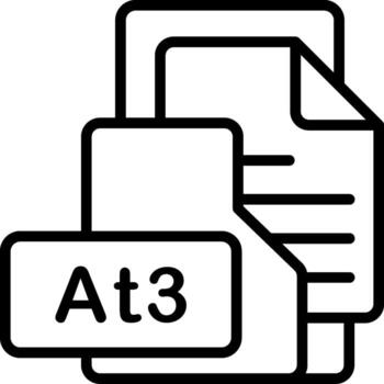 AT3 File Format Folder Icon Outline Style Design vector