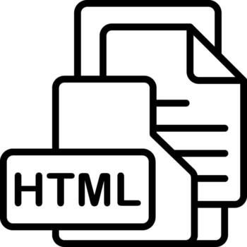 HTML File Format Folder Icon Outline Style Design vector