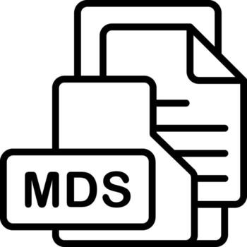 MDS File Format Folder Icon Outline Style Design vector