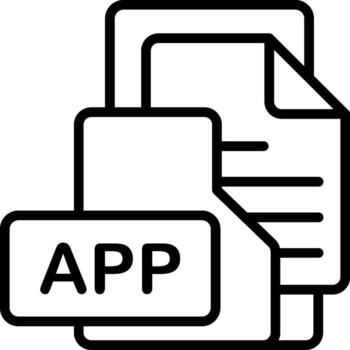 APP File Format Folder Icon Outline Style Design vector