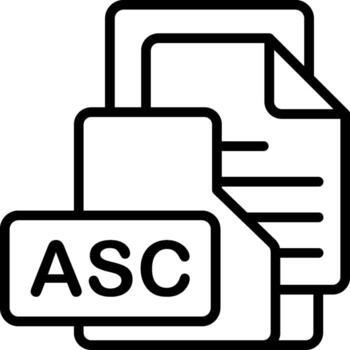 ASC File Format Folder Icon Outline Style Design vector