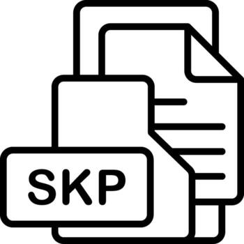 SKP File Format Folder Icon Outline Style Design vector