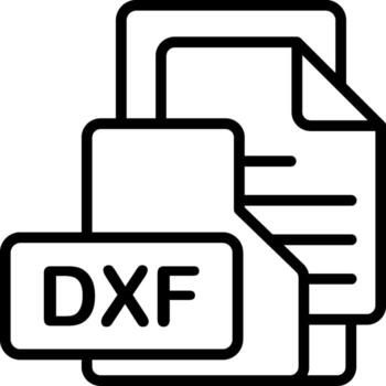 DXF File Format Folder Icon Outline Style Design vector