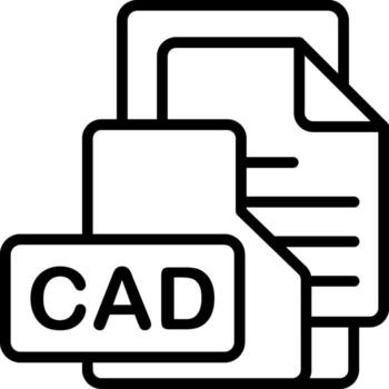 CAD File Format Folder Icon Outline Style Design vector
