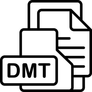 DMT File Format Folder Icon Outline Style Design vector