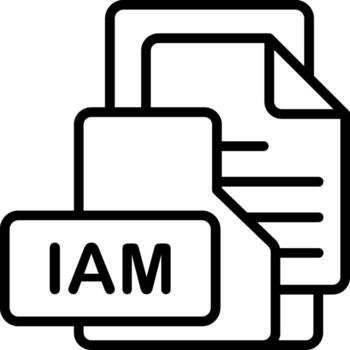 IAM File Format Folder Icon Outline Style Design vector