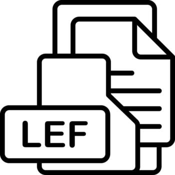 LEF File Format Folder Icon Outline Style Design vector