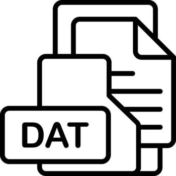 dat archivo formato carpeta icono contorno estilo diseño vector