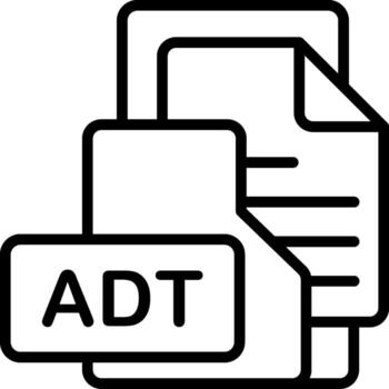 ADT File Format Folder Icon Outline Style Design vector