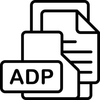 ADP File Format Folder Icon Outline Style Design vector