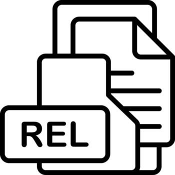 REL File Format Folder Icon Outline Style Design vector