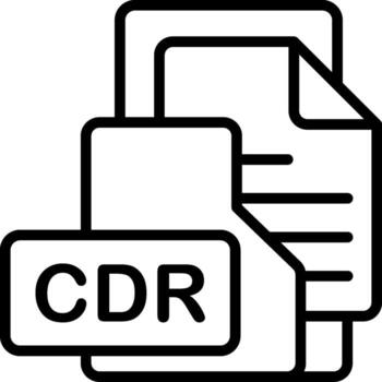 CDR File Format Folder Icon Outline Style Design vector