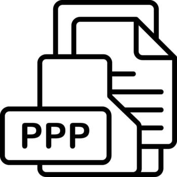 PPP File Format Folder Icon Outline Style Design vector