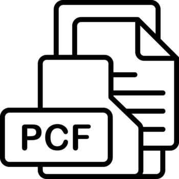 PCF File Format Folder Icon Outline Style Design vector
