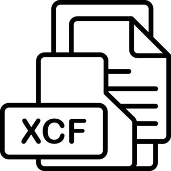 XCF File Format Folder Icon Outline Style Design vector