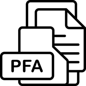 PFA File Format Folder Icon Outline Style Design vector