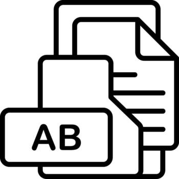 ABFile Format Folder Icon Outline Style Design vector