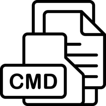 CMDFile Format Folder Icon Outline Style Design vector