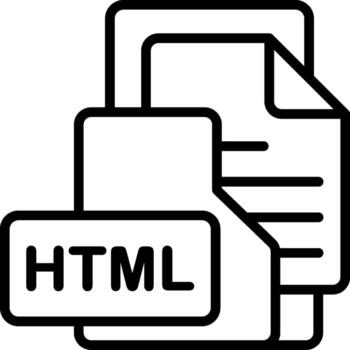 archivo html formato carpeta icono contorno estilo diseño vector