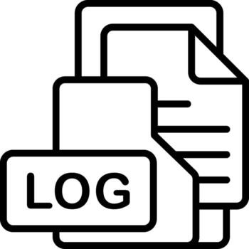 LOGFile Format Folder Icon Outline Style Design vector
