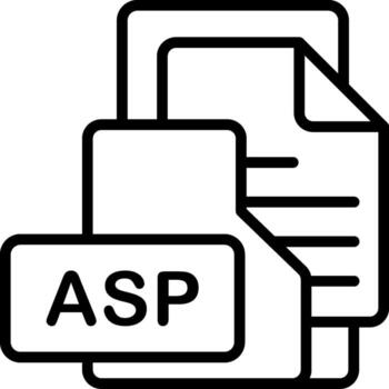 ASPFile Format Folder Icon Outline Style Design vector