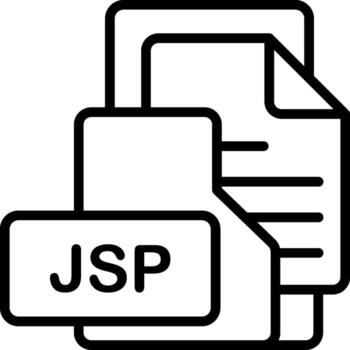 archivo jsp formato carpeta icono contorno estilo diseño vector