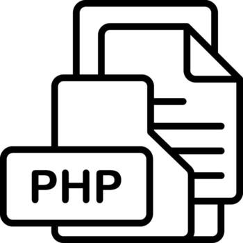 PHPFile Format Folder Icon Outline Style Design vector