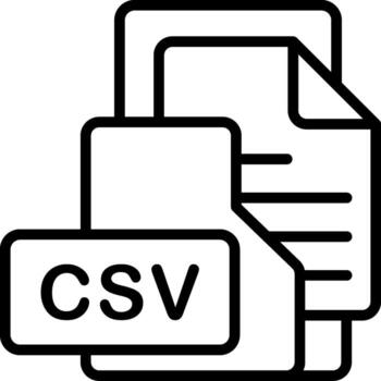 archivo csv formato carpeta icono contorno estilo diseño vector