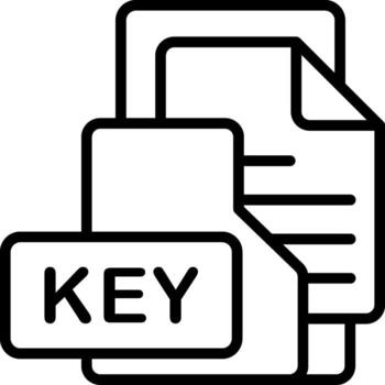 KEYFile Format Folder Icon Outline Style Design vector