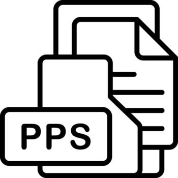 PPSFile Format Folder Icon Outline Style Design vector